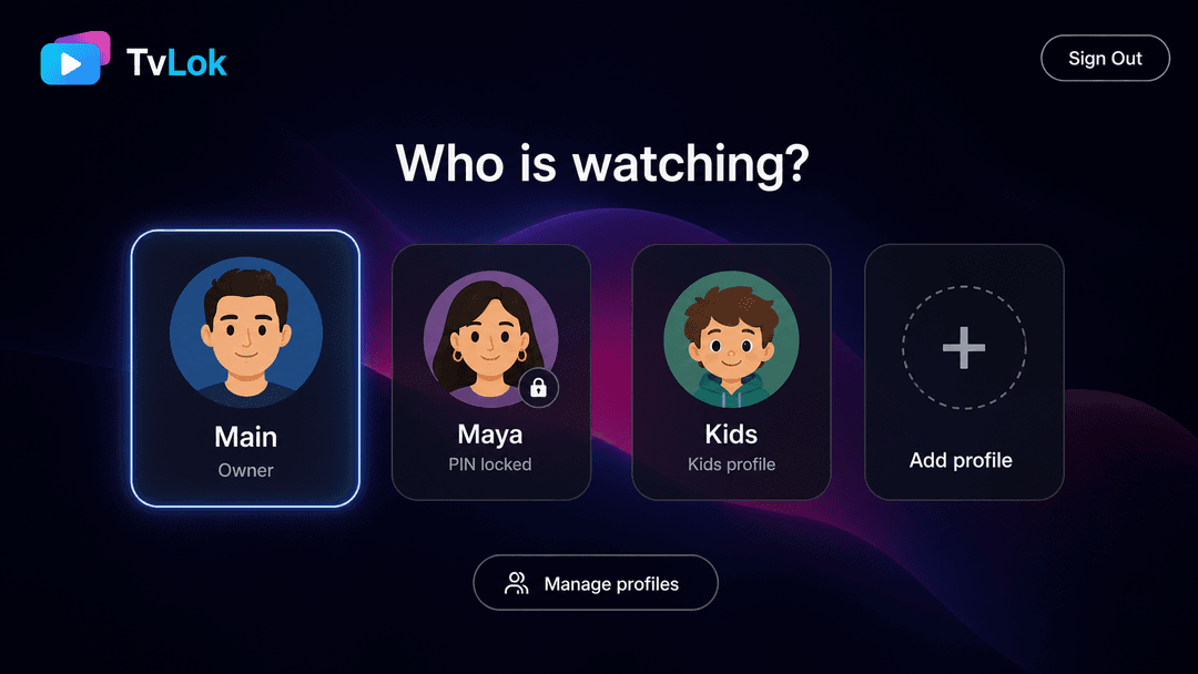 TVLok Profile Picker