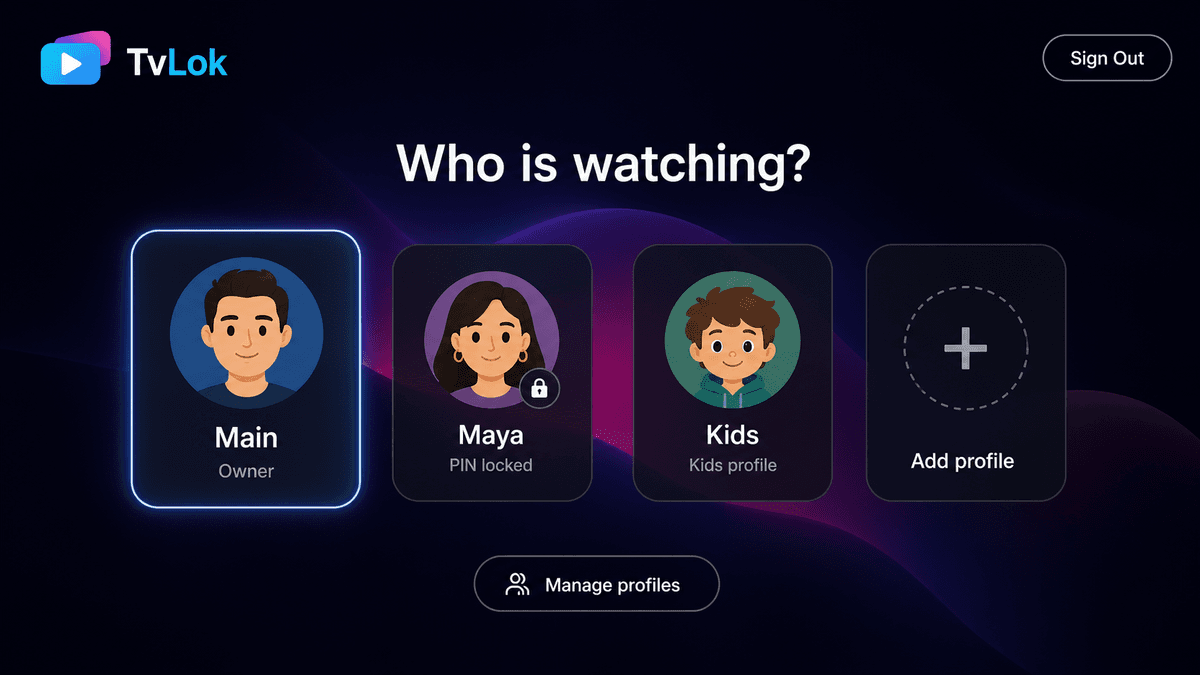 TVLok Profile Picker